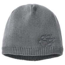 Jack Wolfskin Mütze (Beanie) Stormlock Paw Cap (windicht, warmes Fleecefutter) hellgrau Herren